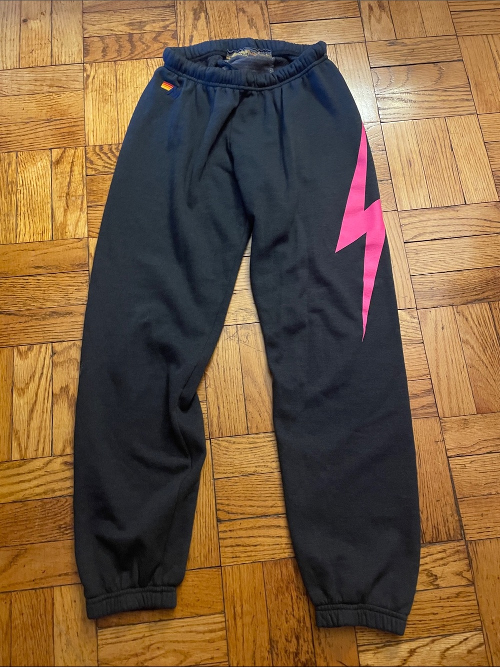 Aviator Nation Women’s Bolt Sweatpants -  charcoal/neon pink - size M